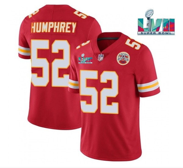 Men’s Kansas City Chiefs #52 Creed Humphrey Red Super Bowl LVII Patch Vapor Untouchable Limited Stitched Jersey